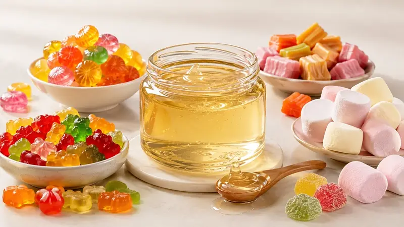 Glucose Syrup giúp kẹo duy trì độ mềm, độ dẻo ổn định suốt thời gian bảo quản