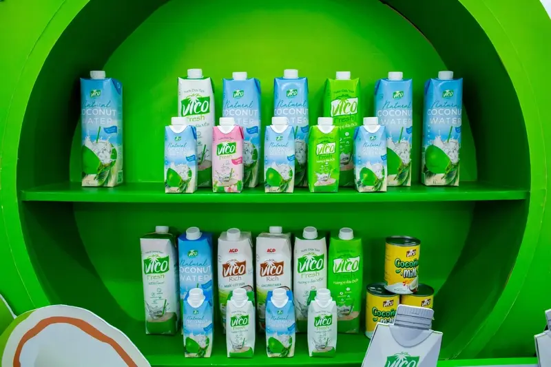 Nước dừa UHT VICO FRESH do ACP sản xuất, tiệt trùng không dùng chất bảo quản